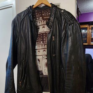 Danier Black Leather Men's Spring Jacket, Size XL (UK 46)